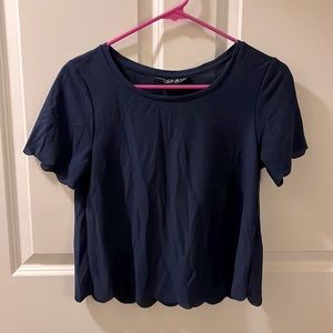 Topshop Scallop-hem Tee
